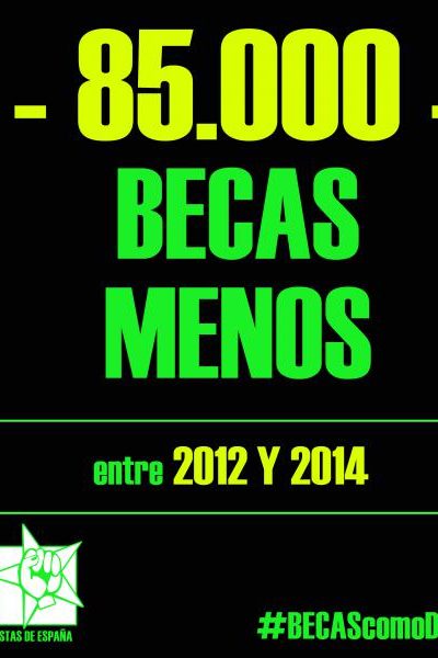 85.000 becas menos centre 2012 y 2014