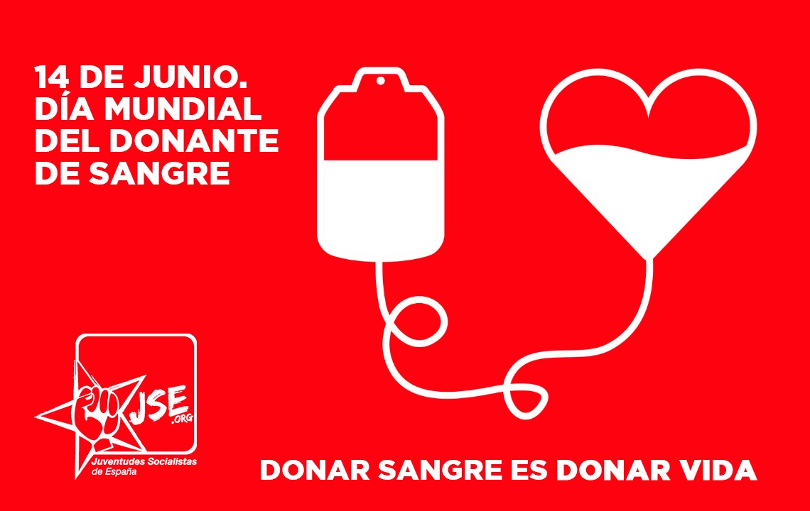 Juventudes Socialistas se une a la campaña de la Organización Mundial de la Salud (OMS) por el Día Mundial del Donante de Sangre